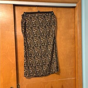 wild fable Leopard Print Midi Skirt - Tan & Black